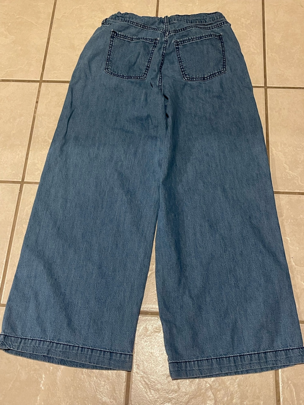 Old Navy Women’s Casual Relaxed‎ Fit Blue Drawcord Wide-Leg Jeans Size 4 - Picture 4 of 7